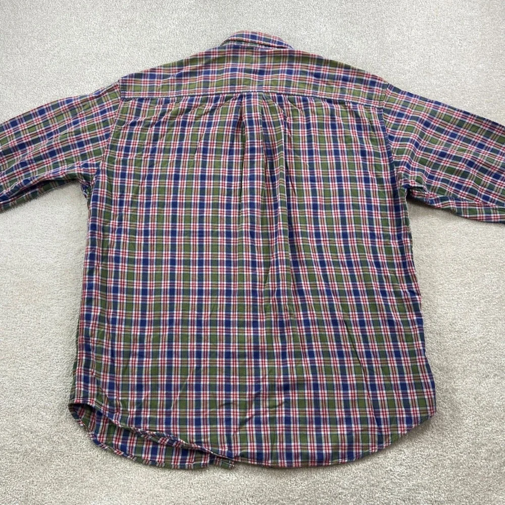 J. Crew Oarsman Button Down Shirt Mens L Plaid Long Sleeve Cotton Pocket